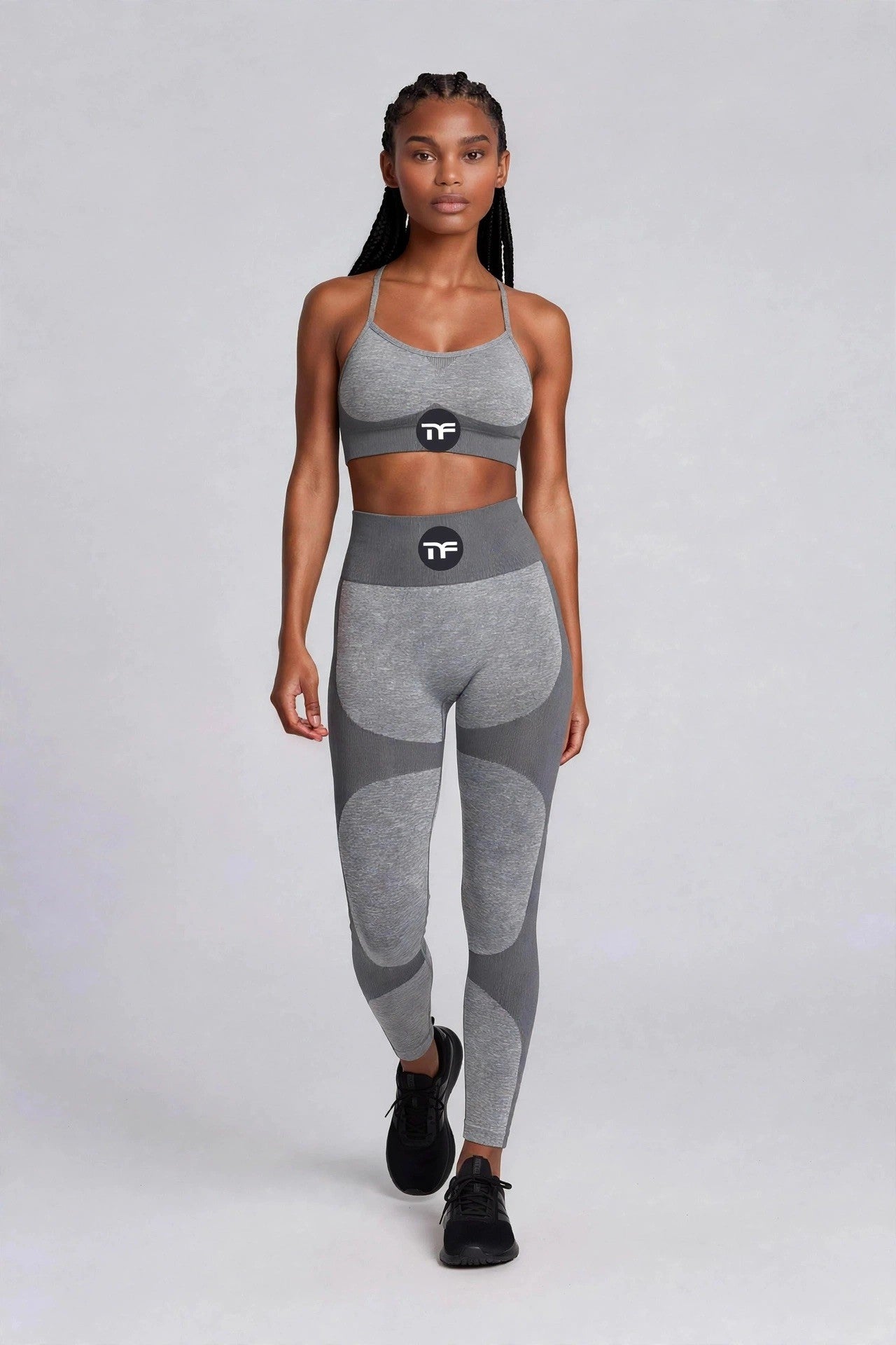 Two - Piece MF Athletic Cross-Strap Sports Bra & Leggings Set