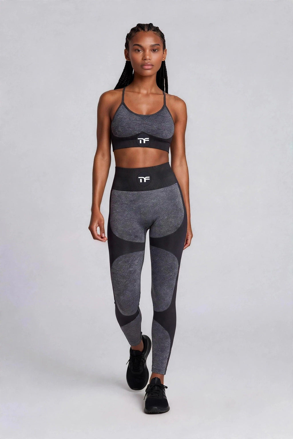Two - Piece MF Athletic Cross-Strap Sports Bra & Leggings Set