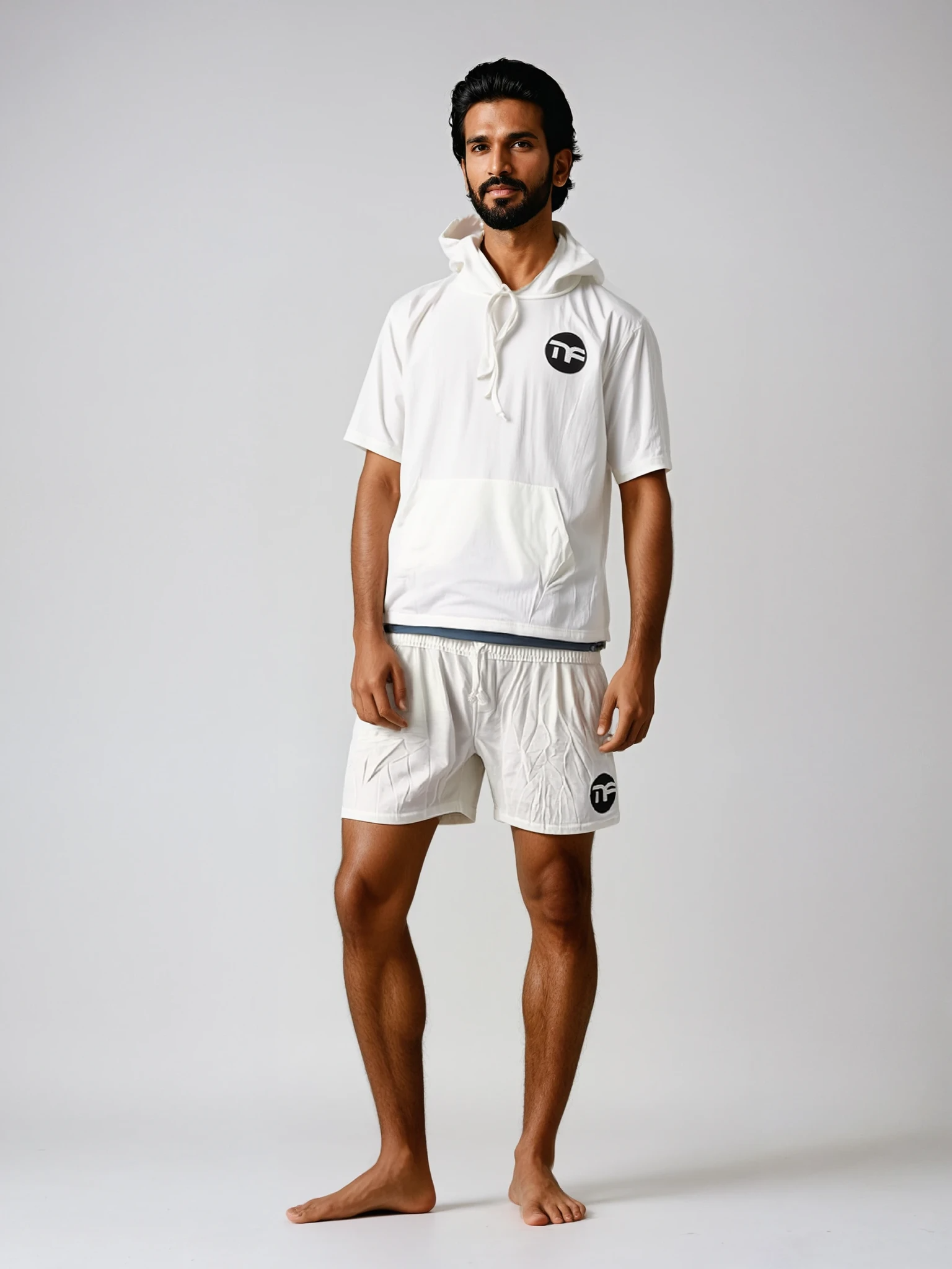 Two - Piece Hooded Athletic Shorts Set