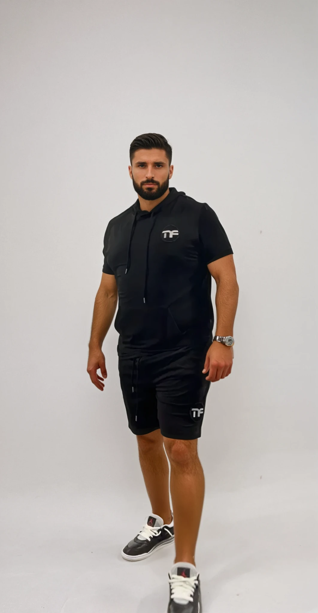 Two - Piece Hooded Athletic Shorts Set