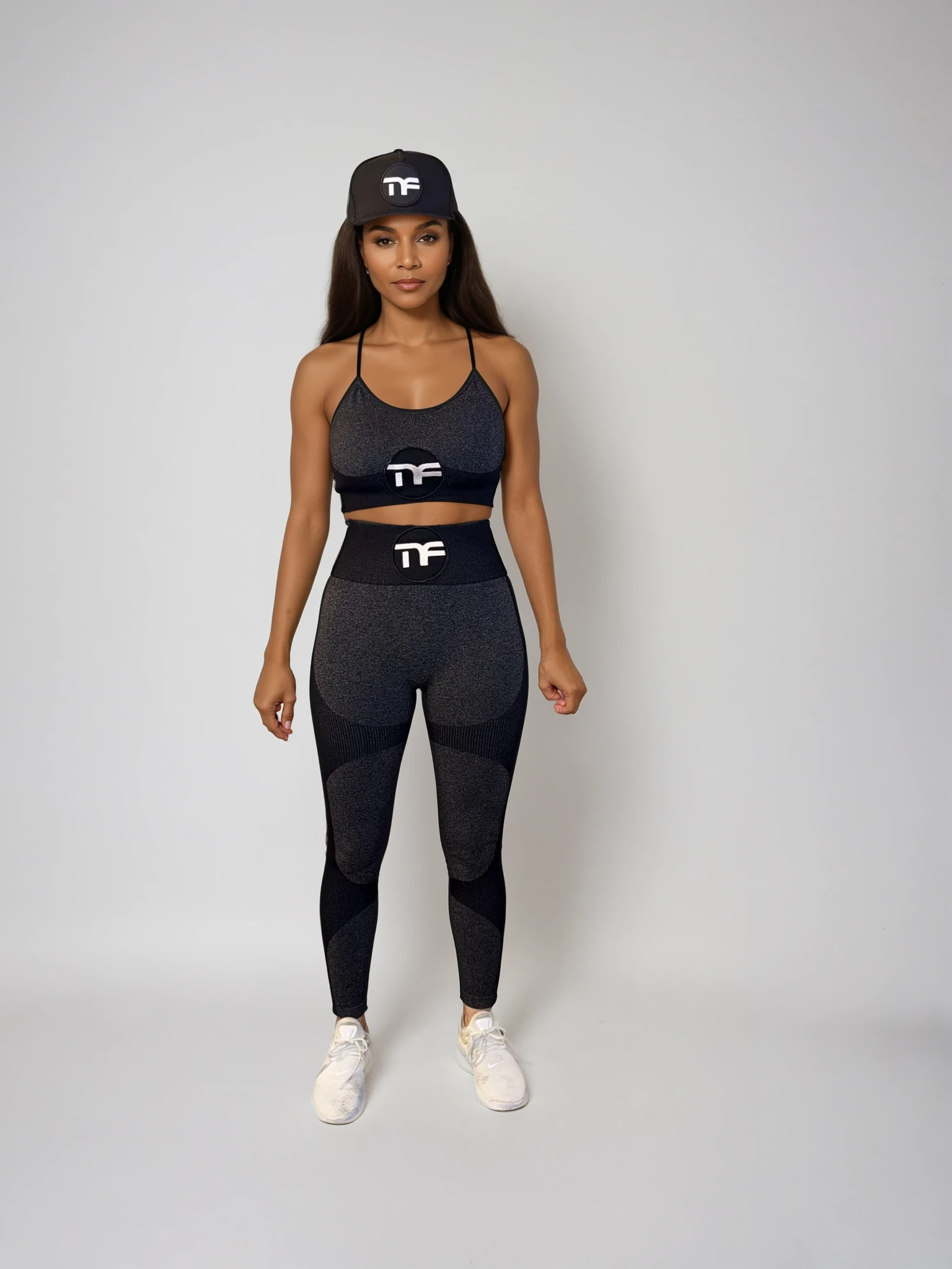 Two - Piece MF Athletic Cross-Strap Sports Bra & Leggings Set