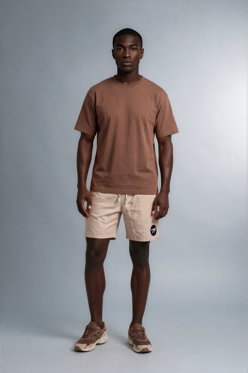 Men's Linen Blend Shorts with Elastic Waist Drawstring